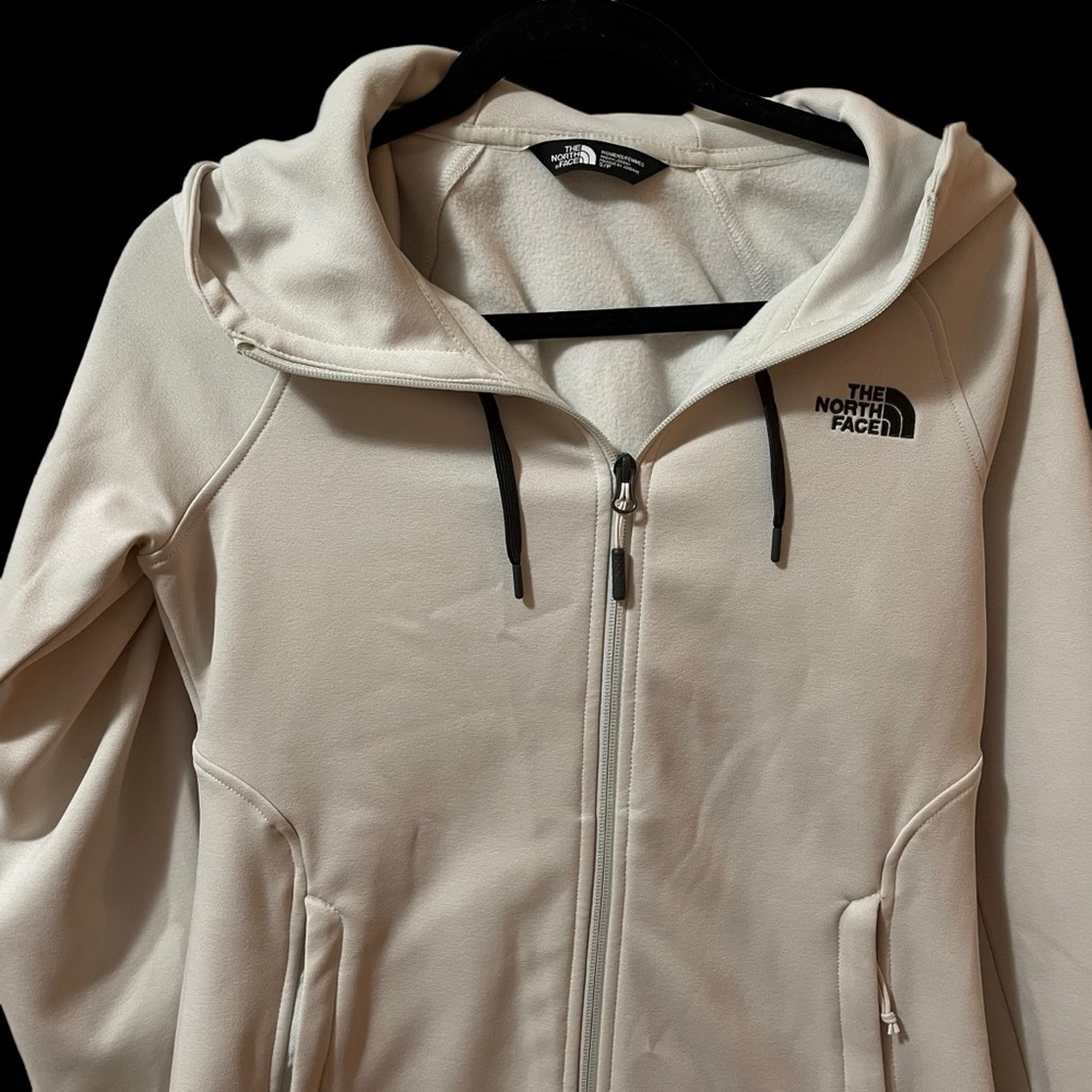 North Face Women's Ivory Color Hoodie, Size S/P, Zip up, Pre-Owned - Picture 4 of 14